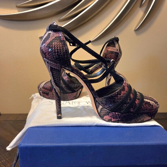 Stuart Weitzman snakeskin platform sandals - Picture 2 of 6